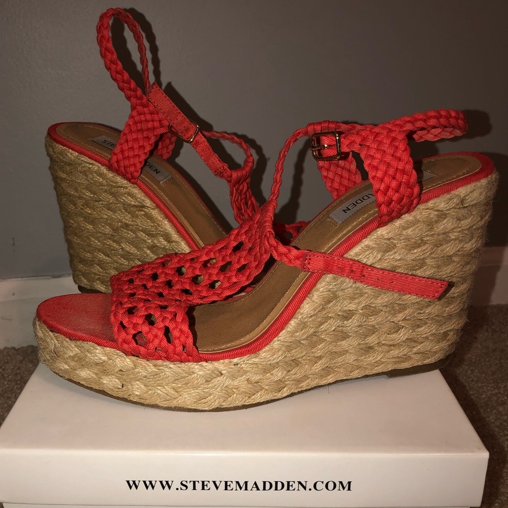 Steve Madden Coral Woven Wedge Heels